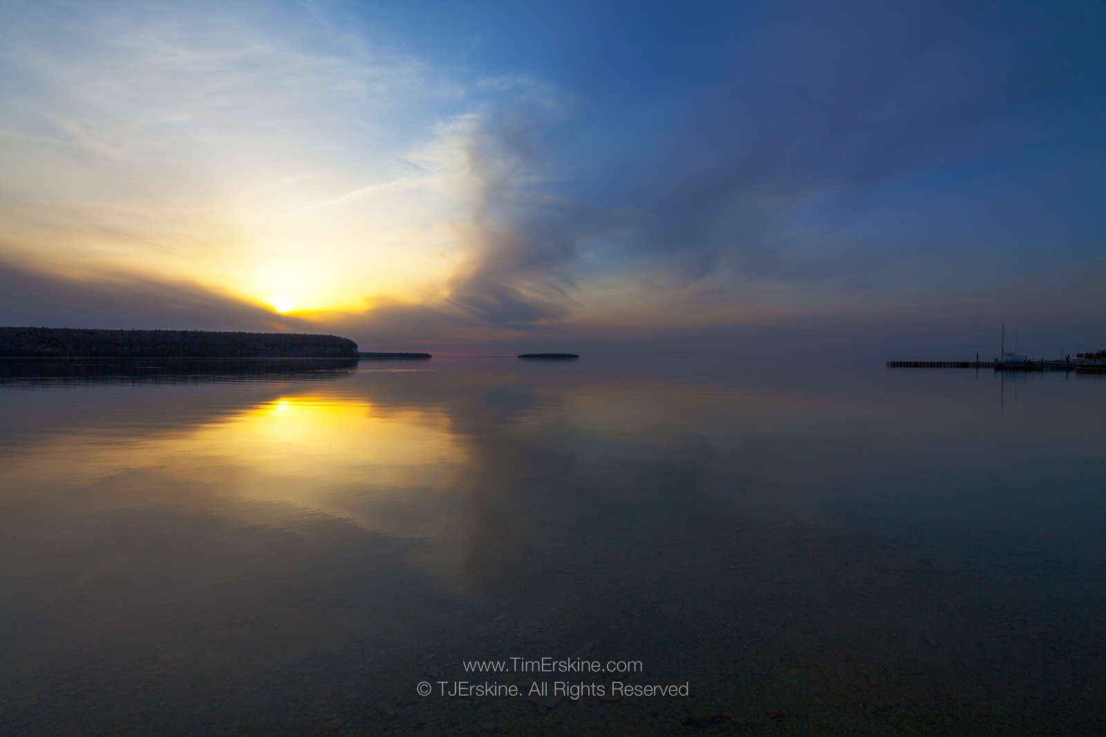 Eagle Harbor Mirror Sunset